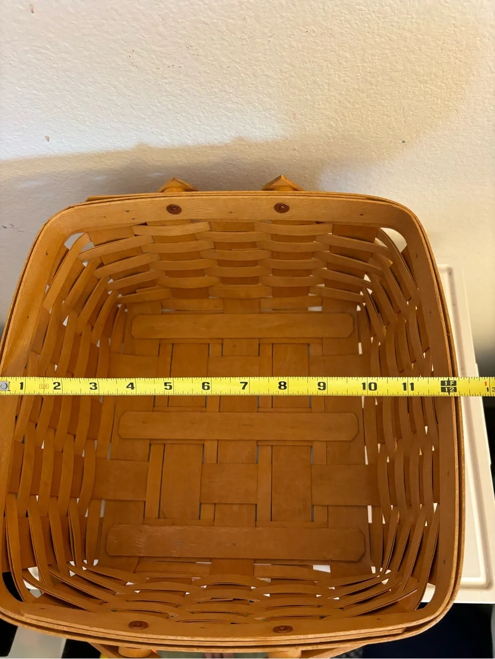 Vintage 1995 Longaberger Square Cake Basket, Swing Handles, 12”x12”x6.25”